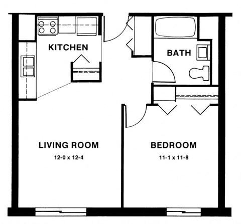 one bedroom one bathroom accessible floors 1-5